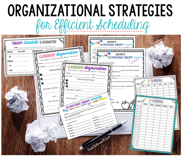 Organizational Strategies for Efficient Scheduling