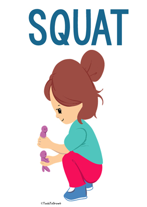 Squat/Crouch Intervention Position - Copyright ToolsToGrowOT.com
