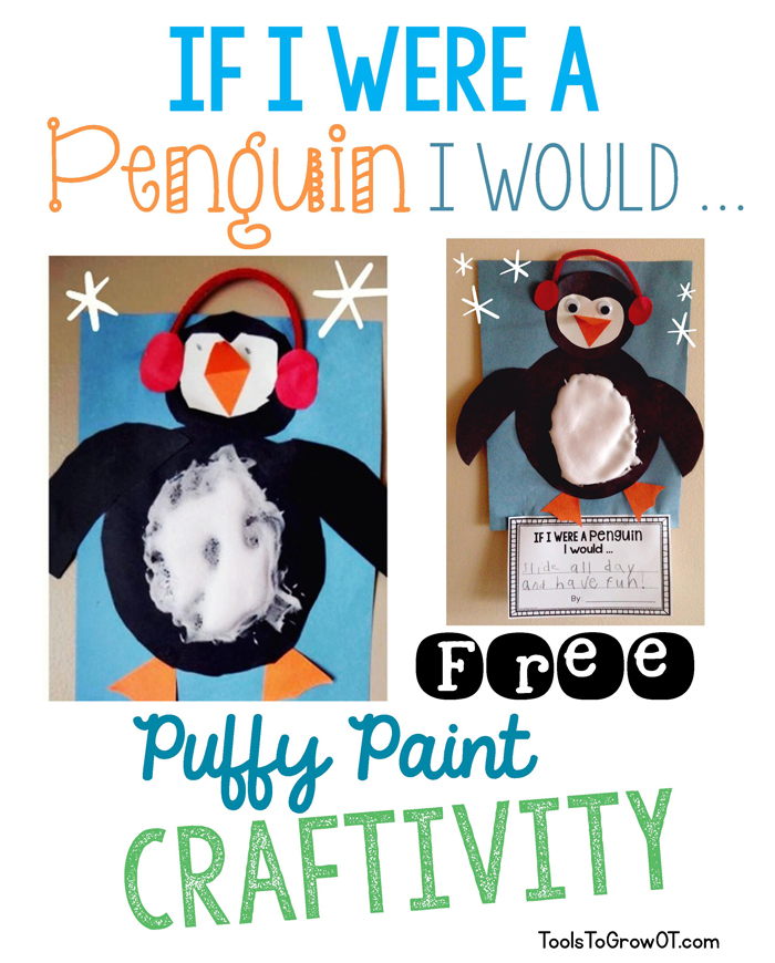 Penguin Winter craft and handwriting activity - Tools to Grow
