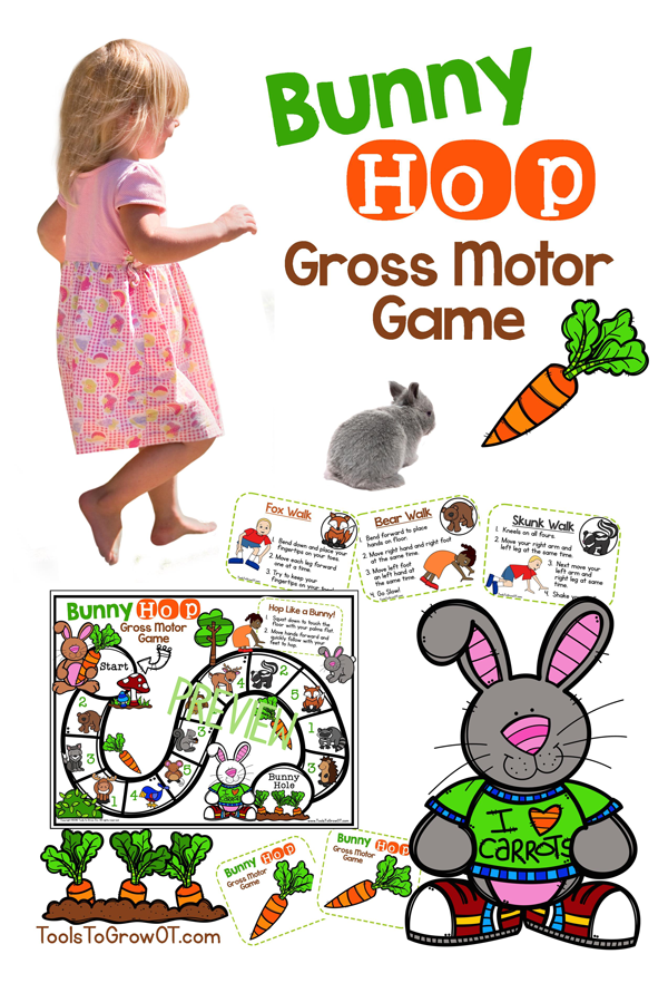 Bunny Hop Gross Motor Game by Tools to Grow