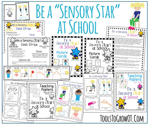 Sensory Star at School self-regulation and sensory diet strategies and interventions 