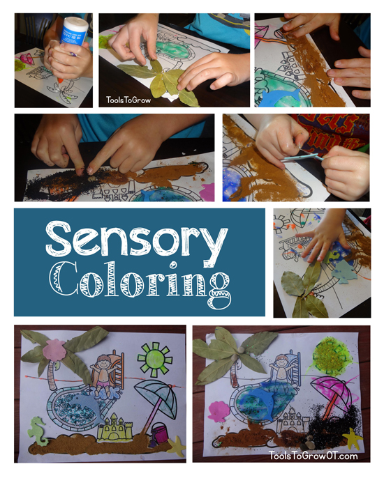 Sensory Tactile Coloring Craft Activity for Kids by Tools to Grow