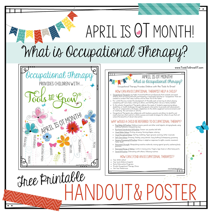 What is Occupational Therapy? FREE OT Month Poster & Handout 