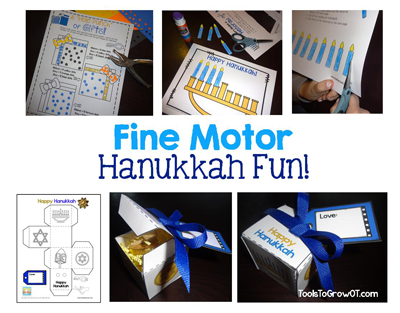 Fine Motor Hanukkah Activity and Crafts by Tools to Grow