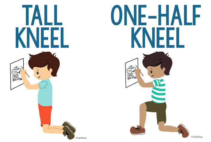 Tall Kneel and Half Kneel Position -Copyright ToolsToGrowOT.com