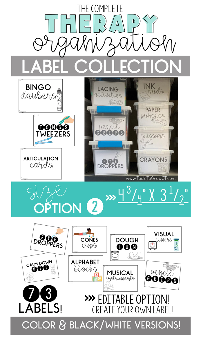 Speech Therapy Organization Labels - Storage Bins and Containers