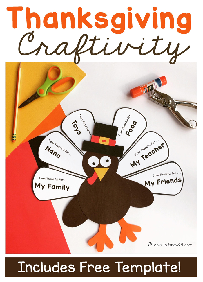 Thanksgiving Handwriting Craft - Free Printable Template!