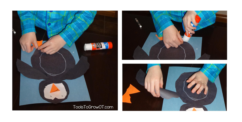 Penguin Winter craft and handwriting activity - Tools to Grow