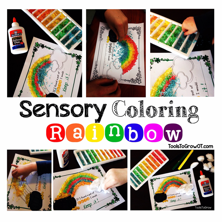 Sensory Coloring-Rainbow Fine Motor Activity by Tools to Grow 