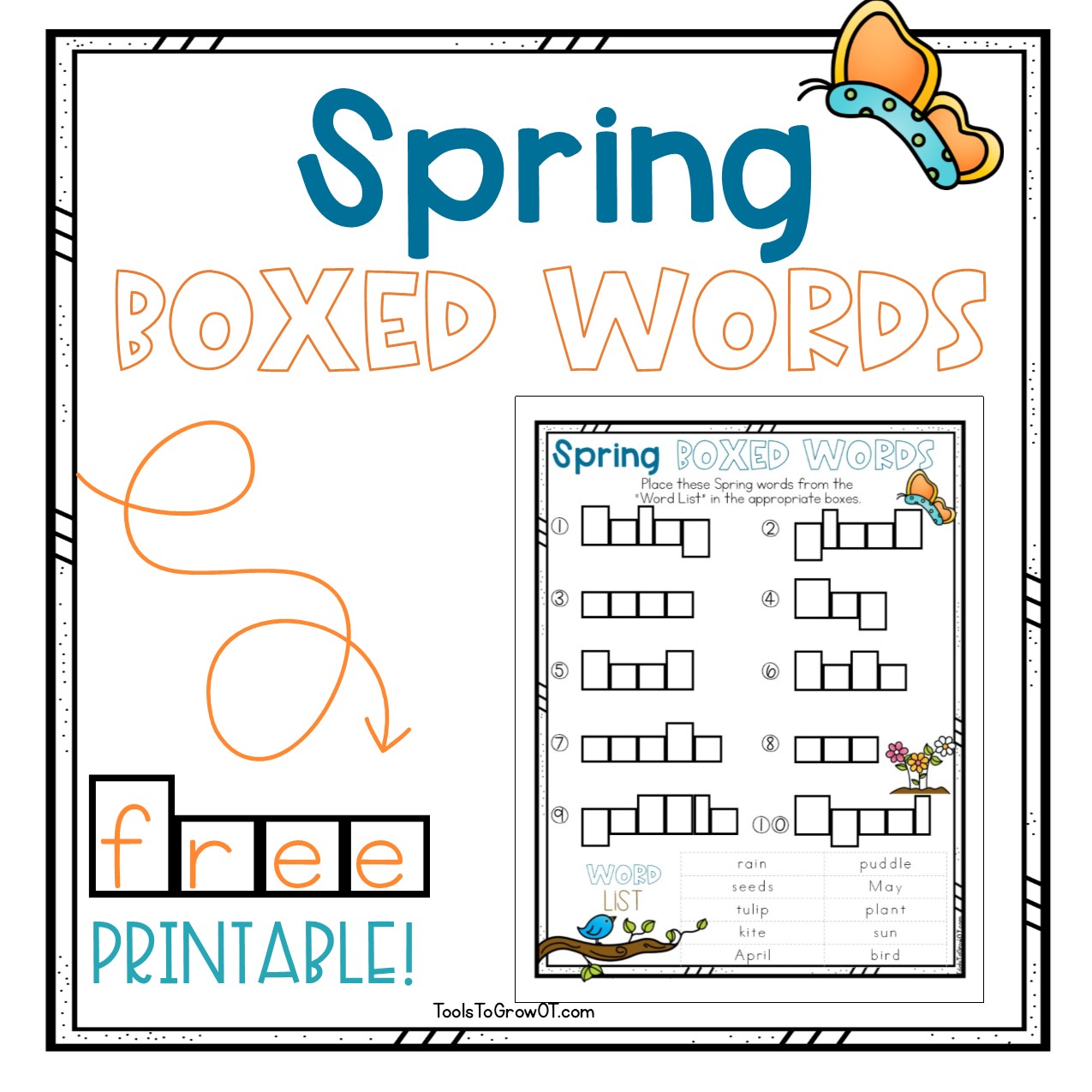 FREE Spring Handwriting and Visual Closure Resource