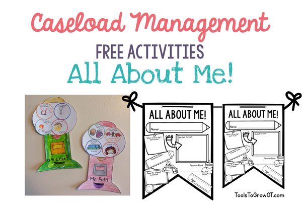 Caseload Management - Back to School All About Me Craftivities 