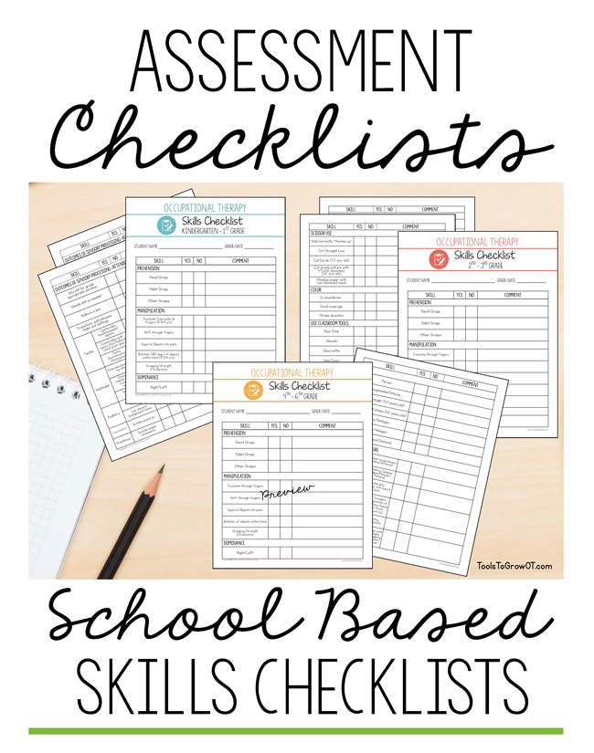 Occupational Therapy School Based Skills Checklist