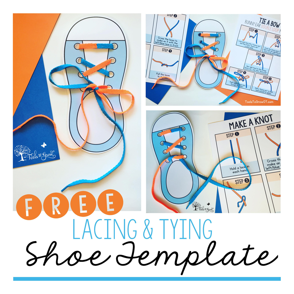 Shoe Tying Tips, Tools, and Resources to help children FREE Shoe Template!