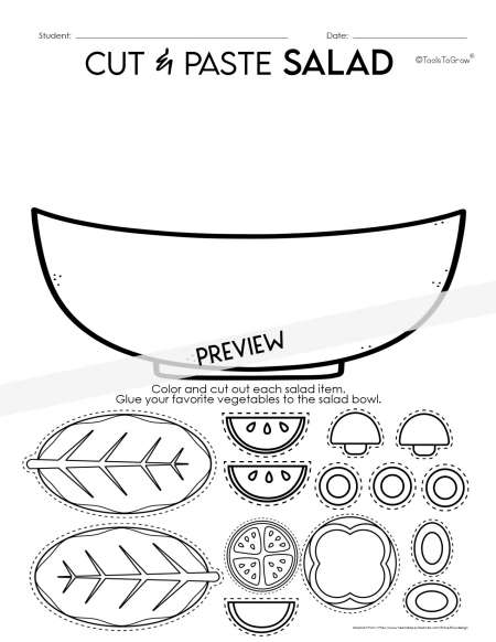 Scissor Salad Cutting Practice Activity