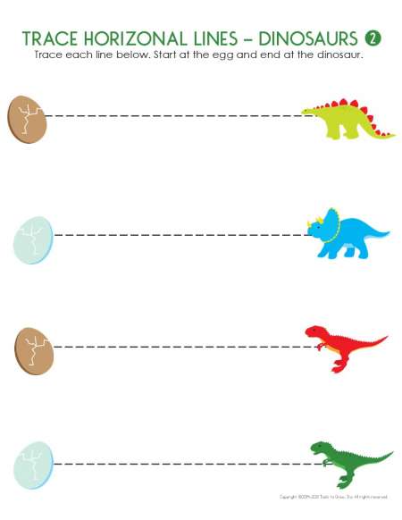 Tracing Horizontal Lines Worksheets