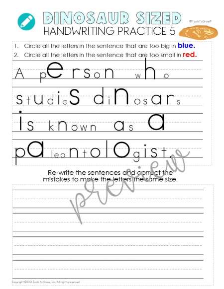 Size, Handwriting, Therapy Resources