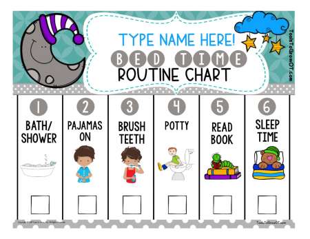 Editable Bedtime Routine Chart