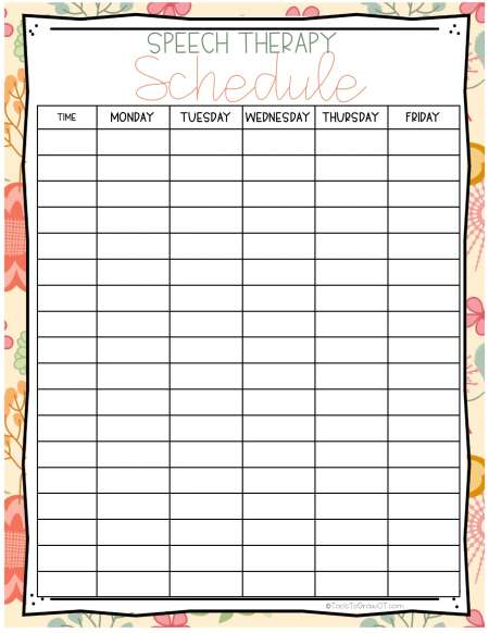 Speech Therapy Progress Chart