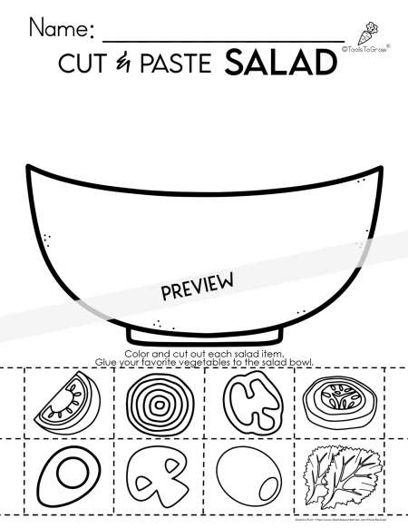 Scissor Salad Cutting Practice Activity