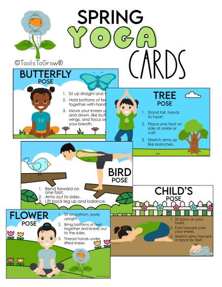 Spring Themed Printable Yoga Poses for Kids