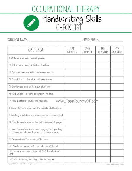 Assessment Checklists | Caseload Management | Therapy ...