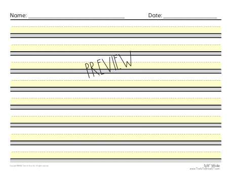 Download Printable 3/4 inch Rule Handwriting Paper PDF